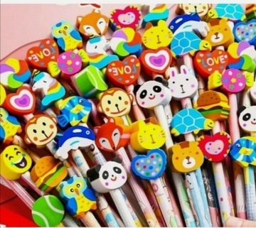 Stnux цветные карандаши, карандаши, ластики животные КОРОБКА 20 шт ХХХ