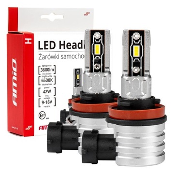 ŻARÓWKI SAMOCHODOWE LED H11 ŚNIEŻNA BIEL 6500