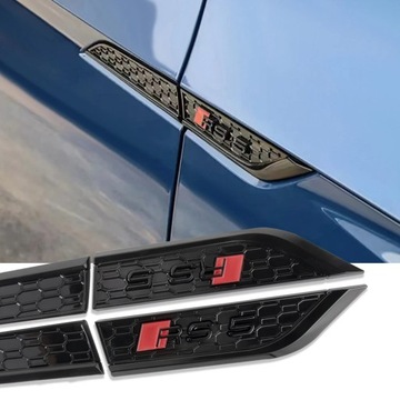 1 пара эмблем ABS RS5, боковая наклейка, накладка на бампер, наклейка на крыло, значок для Audi