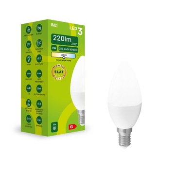 ŻARÓWKA LED ŚWIECZKA E14 3W = 25W NEUTRAL 4000K