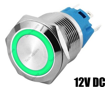 Przycisk Chwilowy Wandaloodporny ON/OFF 12V ziel