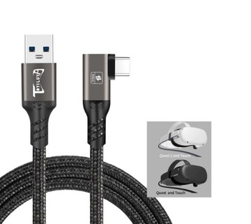 USB 3.2 тип A — USB C плетеный кабель премиум-класса для Meta Oculus Quest 1/2/3 5 м