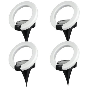 4x Lampka Solarna LED Regulowany Solar RING Wbijany z Czujnikiem Zmierzchu