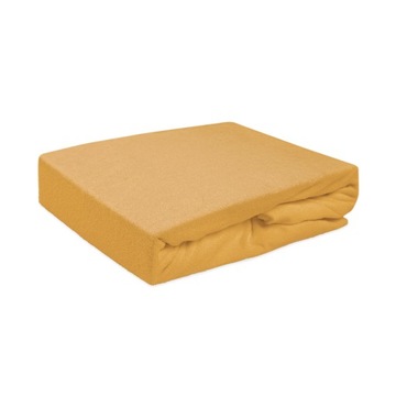 Prześcieradło frotte z gumką 220x200 musztardowe