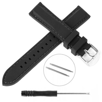 PASEK DO ZEGARKA 24MM – SILIKONOWY – CZARNY