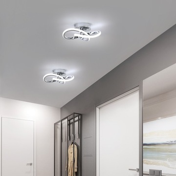 СОВРЕМЕННАЯ ХРОМИРОВАННАЯ СВЕТОДИОДНАЯ ПОТОЛОЧНАЯ ЛЮСТРА 22ВТ 6500К ДЛЯ ГОСТИНОЙ