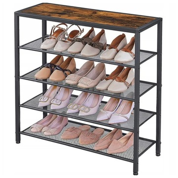 SZAFKA NA BUTY OBUWIE INDUSTRIALNA REGAŁ STOJAK RUSTYKALNY 5 PÓŁEK LOFT