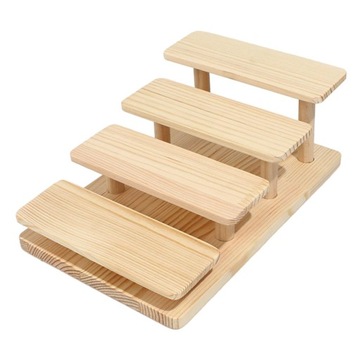 .Wooden Retail Table Display Stand Decorative Desktop Shelves Step 4 Tier