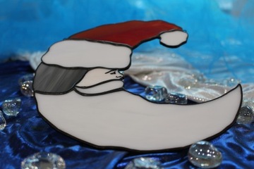 Луна Дед Мороз витраж Рождественское украшение