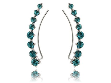 KOLCZYKI NAUSZNICE STOPNIOWANE BŁĘKIT KRYSZTAŁKI kn019