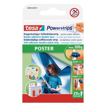 PLASTRY MONTAŻOWE SAMOPRZYLEPNE TESA 58003 DECO 20SZT. DO PLAKATÓW