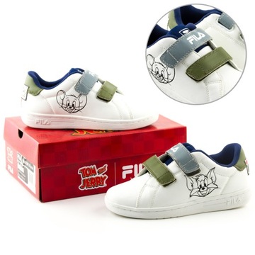 Buty FILA dziecięce sportowe lekkie Tom Jerry białe wygodne na rzepy r 33