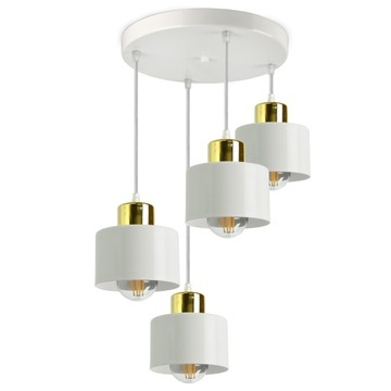 Lampa Sufitowa Żyrandol Biała Złota Roller EZ4 LED