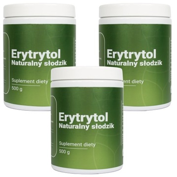 ERYTRYTOL ERYTROL naturalny słodzik 0 kalorii 1500 g 1,5 kg - 3 opakowania