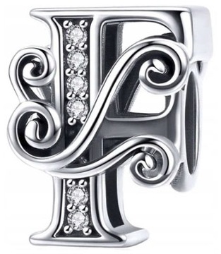 Charms Zawieszka Charmsy Litera F Kształt Charms Srebro 925 Charmsy Trusky