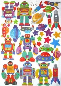 Naklejki do przyklejenia na ścianę robot chłopiec