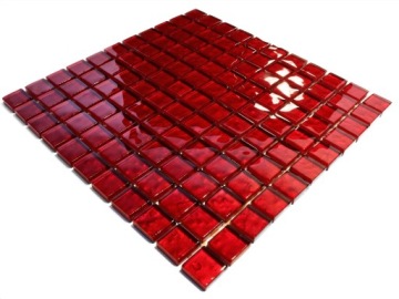 СТЕКЛЯННАЯ МОЗАИКА МАРИНОВАЯ РИВА КРАСНАЯ ПОЛОСКА 8мм