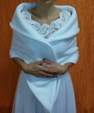 Свадебный палантин, накидка, шарф, мех цвета экрю M/L НОВИНКА