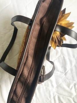 TOREBKA SŁOMKOWA KOSZYK PLAŻOWY SASZETKA FIOLETOWY