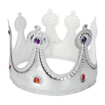 SREBRNA MATERIAŁOWA KORONA Z KAMIENIAMI