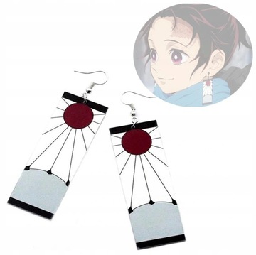 KOLCZYKI ANIME KIMETSU NO YAIBA TANJIRO COSPLAY