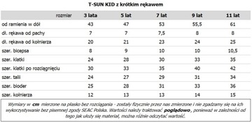Koszulka UV rashguard SEAC T-SUN z krótkim rękawem dziecięca 7-8 lat