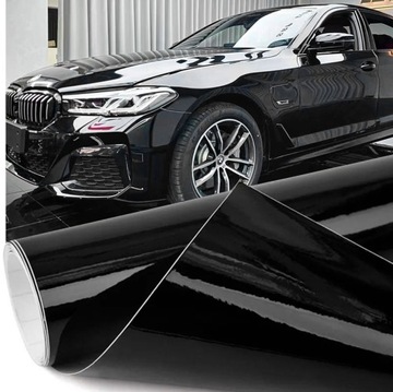 FOLIA OKLEINA SAMOCHODOWA CZARNY POŁYSK BLACK PIANO 152X50 CM MOCNA GRUBA