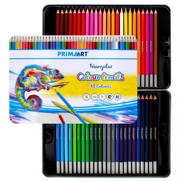 PRIMA ART KREDKI SZKOLNE OŁÓWKOWE TRÓJKĄTNE 48 KOL