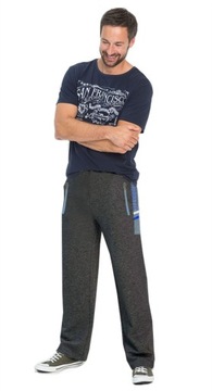 Spodnie DRESOWE MĘSKIE dresy ciepłe grafit 156 3XL