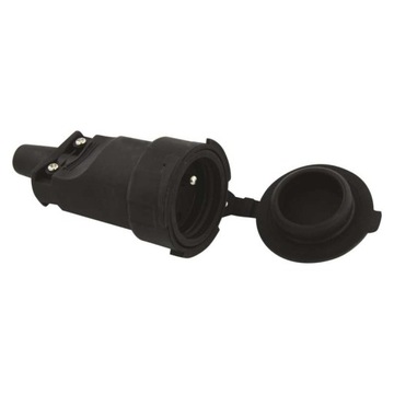 Gniazdo proste IP65 guma 16a czarne P0044