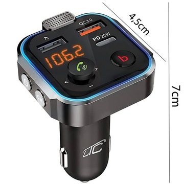 FM-ПЕРЕДАТЧИК BLUETOOTH ЗАРЯДНОЕ УСТРОЙСТВО ДЛЯ MP3 2XUSB SD LCD