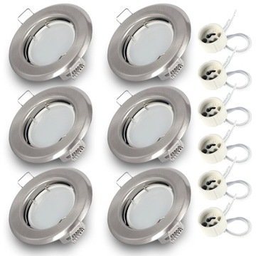 ZESTAW 6 x Oprawa OCZKO LED SN + żar LED GU10 7W