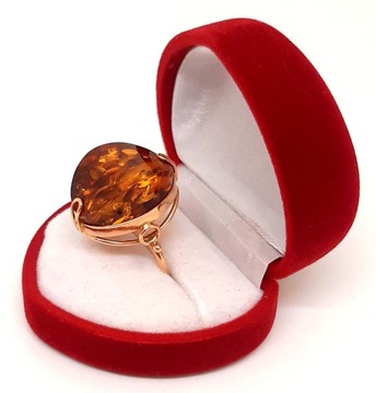 Złoty pierścionek z Bursztynem PR.583 W:5,38gr R.16 InterSKLEP