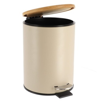 БАК ДЛЯ МУСОРА В ВАННОЙ КОМНАТЕ СЕРЫЙ БАМБУК, 2,5 Л ПЕДАЛЬ