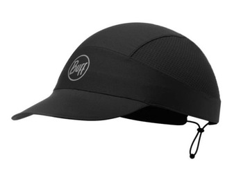 Czapka sportowa z daszkiem do biegania Buff Pack Run Cap R-Solid Black