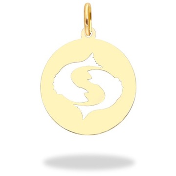 Złota zawieszka znak zodiaku ryby PR. 585