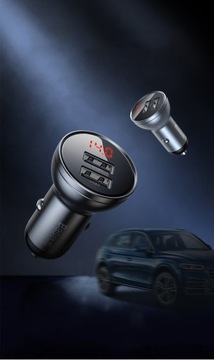 АВТОМОБИЛЬНОЕ ЗАРЯДНОЕ УСТРОЙСТВО BASEUS USB-A БЛОК ПИТАНИЯ 24ВТ 5В/4,8А С КАБЕЛЕМ 3-В-1 ДЛИНОЙ 1,2М