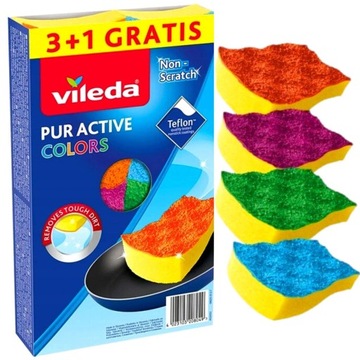Zmywak kuchenny do teflonu naczyń VILEDA 4 szt
