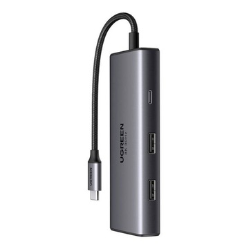 UGREEN ADAPTER 6W1 HUB USB DO 2X USB-A 3.0 USB-C 3.0 2XHDMI POWER DELIVERY