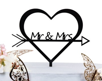 Topper TŚC-3- Mr & Mrs Ślub Wesele Czarny