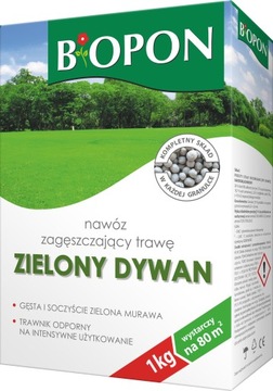BOPON Nawóz granulowany zagęszczający trawę ZIELONY DYWAN Biopon 1kg