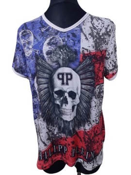 T SHIRT PHILIP PLEIN COUTURE L XL ROZCIAGLIWY BLUZKA KOSZULKA +