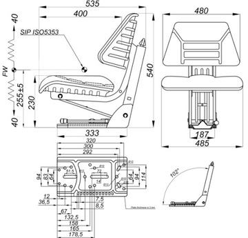 C360 C330 ZETOR MF T25 ПОДВЕСКА СИДЕНЬЯ