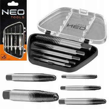 NEO 5 ШТ. ОТВЕРТКИ ДЛЯ СЛОМАННЫХ ПОВРЕЖДЕННЫХ ВИНТОВ M3-M18 09-615