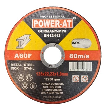 Tarcza do cięcia metalu inox POWER-AT 125 x 1.0
