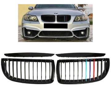 GRILL NERKI BMW E90 E91 CZARNE W POŁYSKU + M