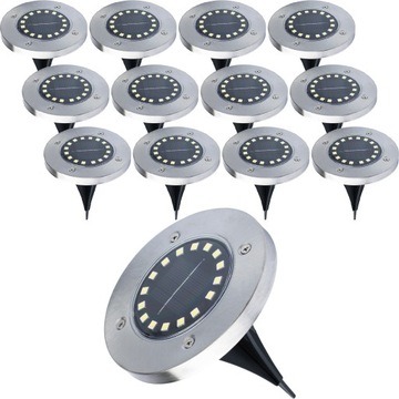 12x Lampka Ogrodowa LED SOLARNA DOGRUNTOWA Wbijana