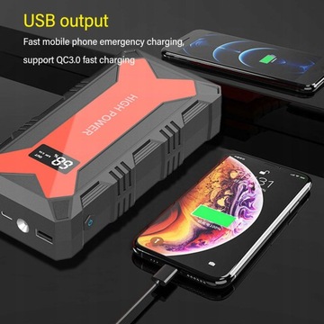 POWERBANK ДЛЯ ЗАПУСКА АВТОМОБИЛЯ, ЖК-ДИСПЛЕЙ 30000 МАЧ