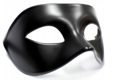 MASKA KARNAWAŁOWA MĘSKA Klasyczna Wenecka Czarna Zorro Gładka Sylwester