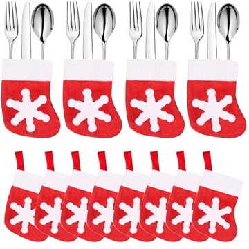 POKROWCE NA SZTUĆCE ŚWIĄTECZNE FILCOWE STÓŁ 12szt